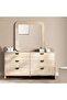 Roxanne Dresser With 6 Drawer & Mirror Solid Wood - Natural - 2