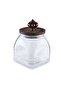 Amaya 4-piece Glass Canister With Wooden Lid - Clear - 6