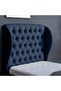 PLUTO HEADBOARD CHANEL NAVY BLUE L-100 : H-125 CM - 3