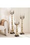 Craig Metal And Glass Floor Pillar Candle Holder 22x22x96.5cm - Gold - 4