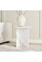 Tetris End Table Marble - White