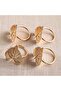Leaf 4 Piece Napkin Ring Set 4x4cm- Gold - 3