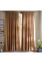 Serena Cotton Velvet Curtain Pair With Heading Tape-135x240- Beige