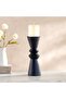 Odin Lena Polyresin Candle Holder 9.4x9.4x25.5cm - Black