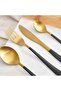 Gabino 24-Piece Cutlery Set -Gold Black - 2