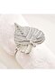Leaf 4 Piece Napkin Ring Set 4x4cm- Silver - 2