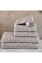 Nathan Wave 6 Piece Solid Dyed Jacquard Towel Set - Grey - 4