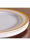 Rano 12-Piece Disposable Serving Plate Dia17.7cm -White & Gold - 3