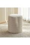 Cairo Woolen Waffle Pouf 40x40x45cm - Ivory - 4