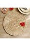 Caliente Watermelon Embroidered Woven Placemat 38cm Round - Natural