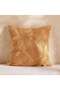 Corded Linen Embellished Down Feel Filled Cushion 50x50cm - Tobacco