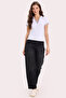 Women's Slim Fit Cotton Polo Collar Short Sleeve White T-Shirt - 2