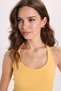 Women's Slim Fit Cotton Halter Neck Camisole Yellow Crop - 4
