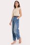 Women's Slim Fit Short Sleeve Boat Neck Beige Blouse - 2