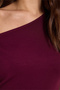 Women's slim fit short sleeve boat neck burgundy blouse - 7