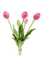 Real Textured Luxury 5-Branch Tulip Tulip Bouquet Pink - 3