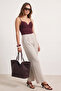 Bej Wide Leg/Geniş Paça Dokuma Kumaş Pantolon TWOAW22PL0139 - 2