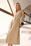 Trendyol Studio Bej Poplin Midi Dokuma Elbise TWOSS26EL00513 - 2