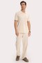 Men's Slim Fit 100% Cotton Short Sleeve Polo Collar Ecru T-Shirt - 2