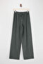 Yeşil Keten Karışımlı Geniş Paça Tencel Pantolon TDRSS26PL00008 - 4