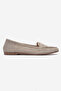 TORY Beige Suede Genuine Leather Women's Loafers - 4