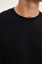 Men's Regular Fit Comfortable Cut Extra Soft Modal Fabric Crew Neck Short Sleeve Black T-Shirt - 6