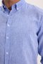 Men's Slim Fit Slim Fit Long Sleeve Linen Premium Series Buttoned Lapel Sports Blue Shirt - 5