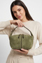 Island Green Suede Genuine Leather Women's Shoulder Bag
