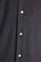 Men's Relax Fit Comfortable Cut Short Sleeve Lapel Collar Jacquard Fabric Knitted Plain Gray Shirt - 4