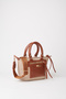 Women's Lupine Mink-Tan Lined Column Strap Zipper Closure Handbag and Shoulder Bag - 2