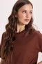 Women's Relax Fit Comfortable Cut 100% Cotton Crew Neck Brown T-Shirt - 4