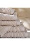 Nathan Wave 6 Piece Solid Dyed Jacquard Towel Set- Beige - 2