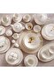 Clarissa Embossed 61-piece New Bone China Dinner Set -white