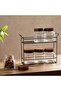 Cassia 6-Piece Spice Jar Set With 2 Tier Stand -Clear - 3