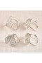Leaf 4 Piece Napkin Ring Set 4x4cm- Silver - 3