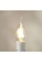 Levin Led C37 Filament Candle Bulb With Tail 4w E14 Warm Light - White