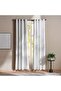 Wayne Textured Stripe Blackout 2 Piece Curtain Set 135x240cm - White