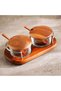 Billi 2-Piece Glass Condiment Jar Set W/Lid & Spoon & Stand 28x16x10.5cm - Natural - 4