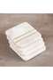 Mison 4-Piece Marble Coaster Brass Inlay Dia10x1.5cm -White - 3