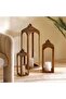 Zaida Metal Lantern With Glass 20x20x58cm - Brass Antique - 3