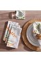 Botanical Garden Embroidered 4 Piece Napkin Set 42x42cm - White