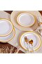 Rano 12-piece Disposable Serving Plate Dia22.8cm -white & Gold
