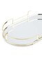 Melora Oval Metal Tray With Glass Mirror 32x18x4.6cm- Gold - 5