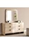 Roxanne Dresser With 6 Drawer & Mirror Solid Wood - Natural
