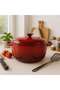 Glazura Enameled Cast Iron Cooking Pot 6l - Ombre Red