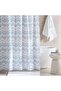 Coastal Chevron Canvas Shower Curtain 180X180cm - Blue