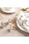Maze Stone 4 Piece Napkin Ring Set 3.8x4cm- Gold