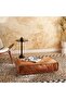 Astic Leather Pouf 90x90x22cm - Tan