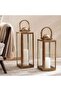 Farida Metal Lantern 20x20x51cm - Matt Gold