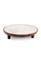 Legna Ribbed Serving Platter With Foot Dia35x7cm - White Natural - 3